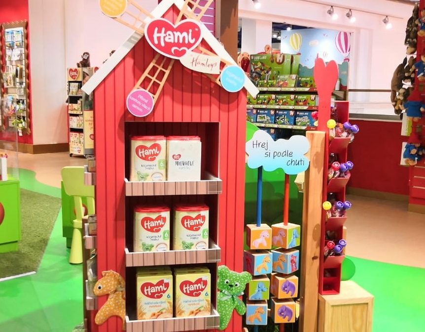 Baby food Hami is being sold in Hamleys by the windmill